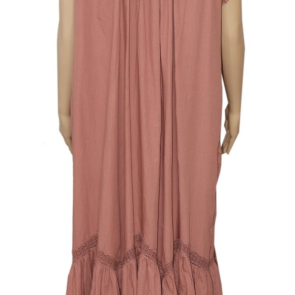 Free People Dusty Rose Off-Shoulder Maxi Dress - Picture 6 of 8